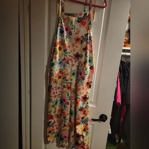 Watercolor floral overall/jumpsuit style